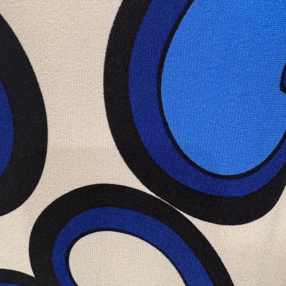 Dress Barn Size 4 Blue and White Swirl Mini Dress EXCELLENT CONDITION - Picture 3 of 10